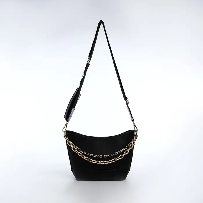 Сумка женская кросс-боди на молнии, 25&times;8&times;15 см, чёрная