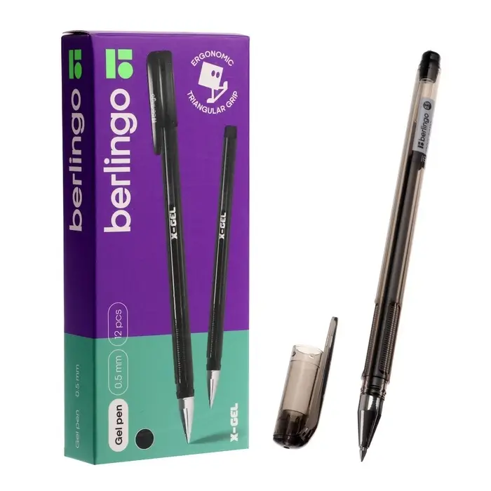 Ручка гелевая Berlingo. X-Gel, чёрный стержень, узел 0.5 мм