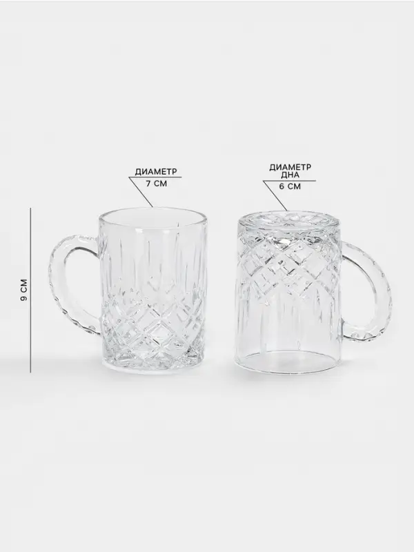 Набор кружек Lord-Sezar, 170 мл, 6 шт., стекло, прозрачный