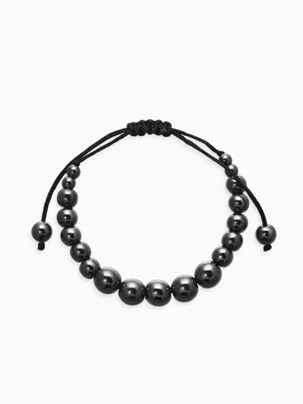 Браслет из бусин &laquo;Ассорти. Гематит&raquo;, d=6 см, серый