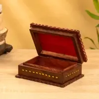 Шкатулка резная "Листья" 18х13х6 см, дерево шишам