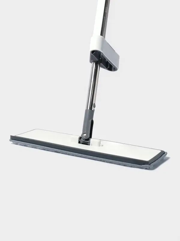 Швабра с отжимом, противоударная, со сгоном, стальная ручка, 2 профессиональные насадки, 36&times;11&times;130 см