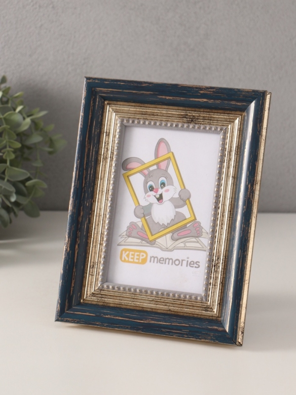 Фоторамка пластик "Любава" 10х15 см, 4020-4001/9 синий