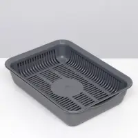 Туалет для кошек, 35.5&times;26&times;7 с, с сеткой, пластик, серый