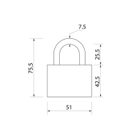 Замок навесной, 50 мм, влагозащищенный,  короткая дужка, 3 ключа