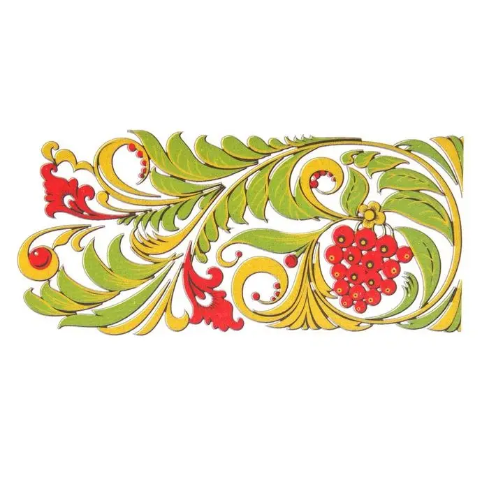 Термотрансфер &laquo;Хохлома полоса&raquo;, 12.8&times;6 см, набор 10 шт.