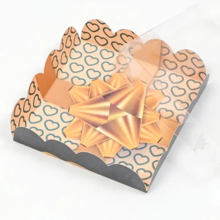 Коробка для печенья, «Золотой бант», 12×12×3 см