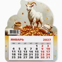 Календарь 2027, на магните, фигурный &laquo;Богатый козлик&raquo;