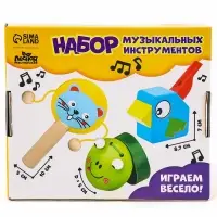 Подарочный набор музыкальных инструментов Лесная мастерская &laquo;Свистулька, кастаньета, колотушка&raquo;
