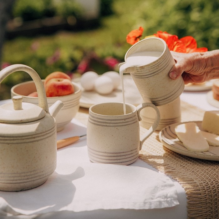 Сливочник керамический SL Home «Райяс», 450 мл, цвет бежевый Сливочник керамический SL Home «Райяс», 450 мл, цвет бежевый