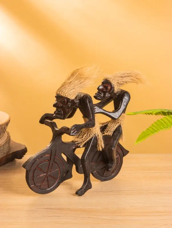 Сувенир &laquo;Аборигены на мопеде&raquo;, 18 см, дерево