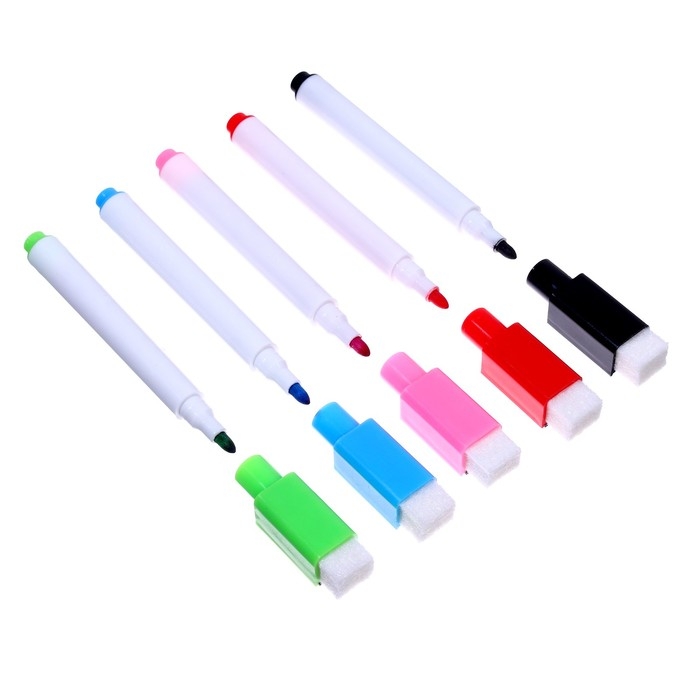 Маркер с магнитом цветной, на водной основе, набор 5 шт. Маркер с магнитом цветной, на водной основе, набор 5 шт.