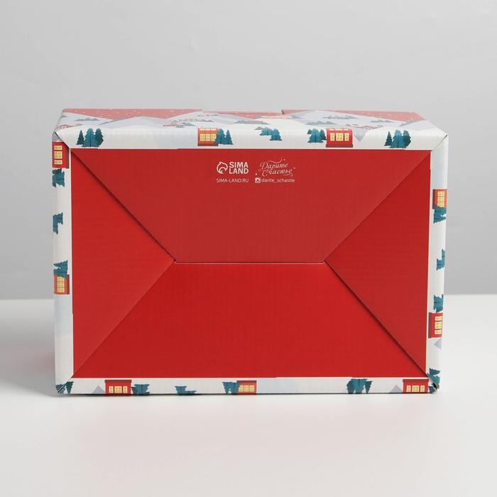 Коробка подарочная новогодняя складная «Зимний город», 22 х 15 х 10 см, Новый год Коробка подарочная новогодняя складная «Зимний город», 22 х 15 х 10 см, Новый год