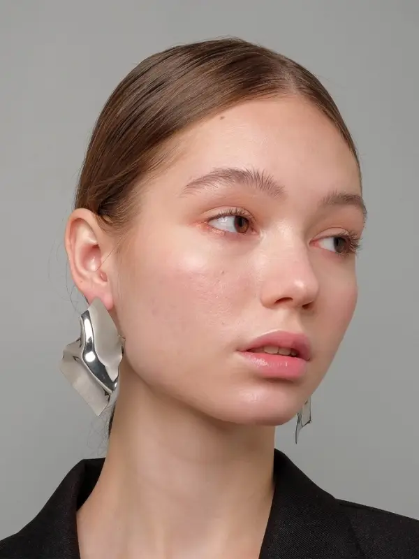 Серьги металл &laquo;Атмосфера&raquo;, ромб мятый, цвет серебро