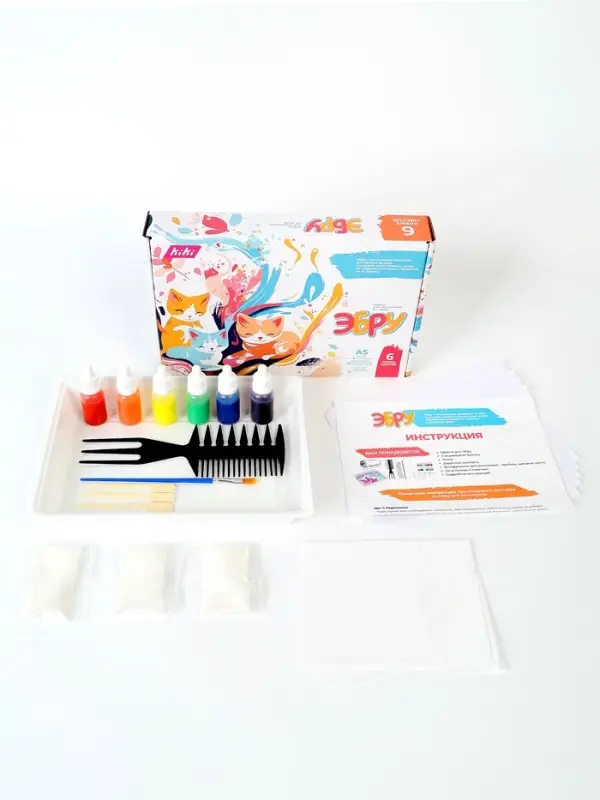 Набор для рисования на воде эбру, 6 цветов, А5