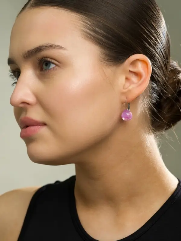 Серьги с поталью &laquo;Шарик&raquo;, МИКС в серебре