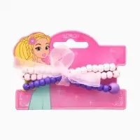 Набор детских браслетов 3шт. &laquo;Выбражулька&raquo; с бантом, цветок, d=6 см, бело-фиолетовый