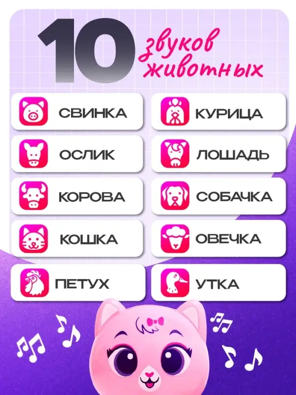 Музыкальная игрушка ZABIAKA &laquo;Милый дружок: Кошечка&raquo;, розовая