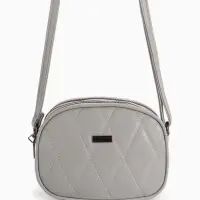 Сумка женская кросс-боди на молнии, 19&times;7&times;15 см, со стёжкой, серая