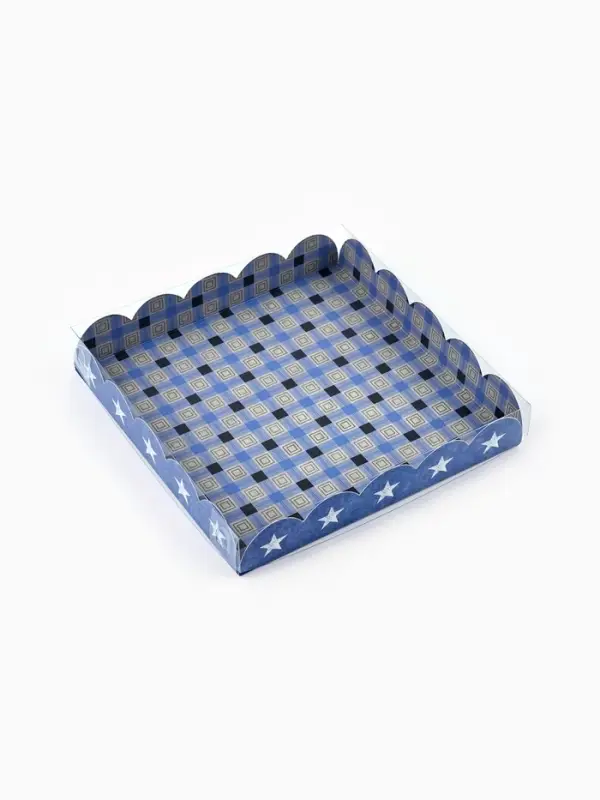 Коробка для печенья с прозрачной крышкой For real man, 18&times;18&times;3 см