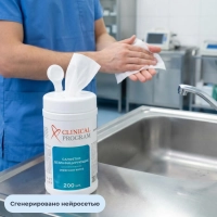 Салфетки влажные Clinical Program дезинфицирующие (200 шт/уп)