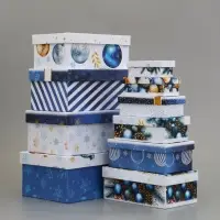 Набор подарочных новогодних коробок 10 в 1 &laquo;Новый Год&raquo;, 30&times;19&times;11.5 - 12&times;6.5&times;4 см