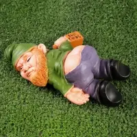 Садовая фигура из полистоуна &laquo;Гном спящий-пьяный&raquo;, 23&times;16&times;7 см