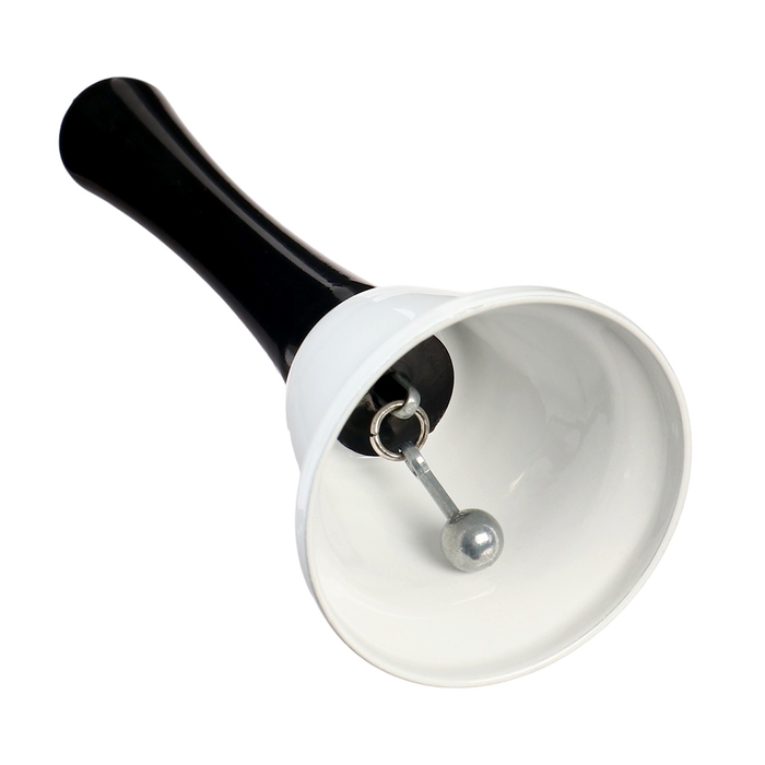 Колокольчик металлический, звонок настольный  Колокольчик металлический, звонок настольный "Funk", 12.5 х 5 см, белый