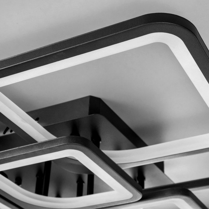 Люстра с ПДУ 59112/8BK LED 240Вт 3000-6000К диммер черный 55х55х10 см