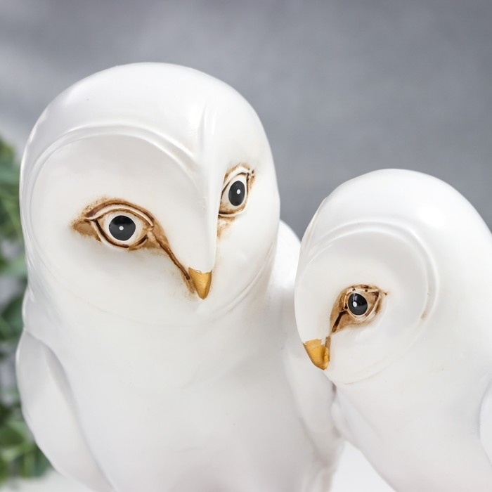 Сувенир полистоун Сувенир полистоун "Белые совы на золотой коряге" 19х12х16 см