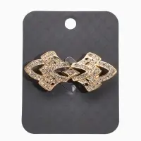 Зажим для кардигана "Ажур", винтажные пики, цвет белый в золоте Зажим для кардигана "Ажур", винтажные пики, цвет белый в золоте