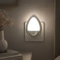 Ночник RISALUX &laquo;Светлячок&raquo; с датчиком освещения, 3 LEDх1 Вт, 10 см, 220 В, серебряный