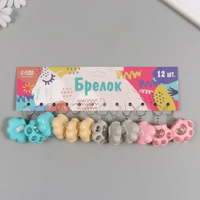 Фонарик свет на кольце Фонарик свет на кольце "Лапка" МИКС 4х5х2 см