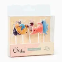 Набор свечей для торта «Милые котята», 3 х 3,5 + 4 см, 5 шт