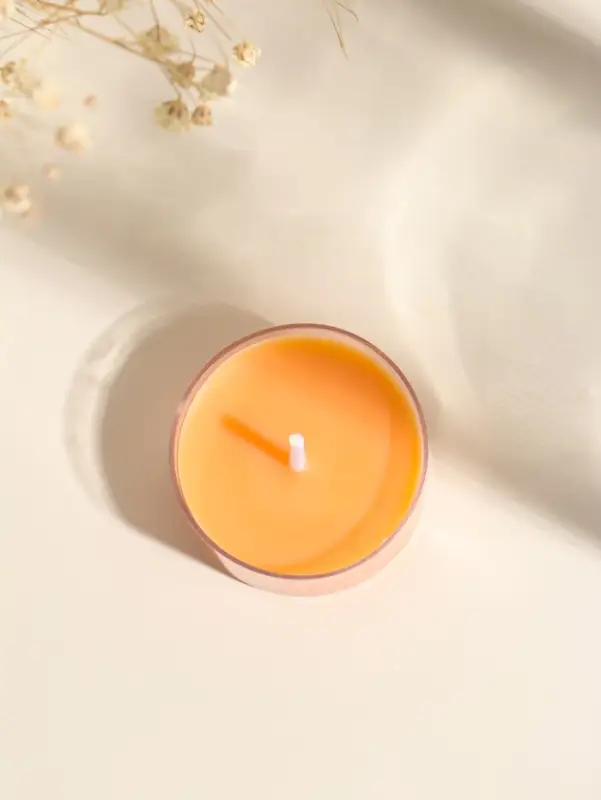 Чайная свеча ароматическая "Круглая" оранж, аромат апельсин 3,8х3,8х1,8 см
