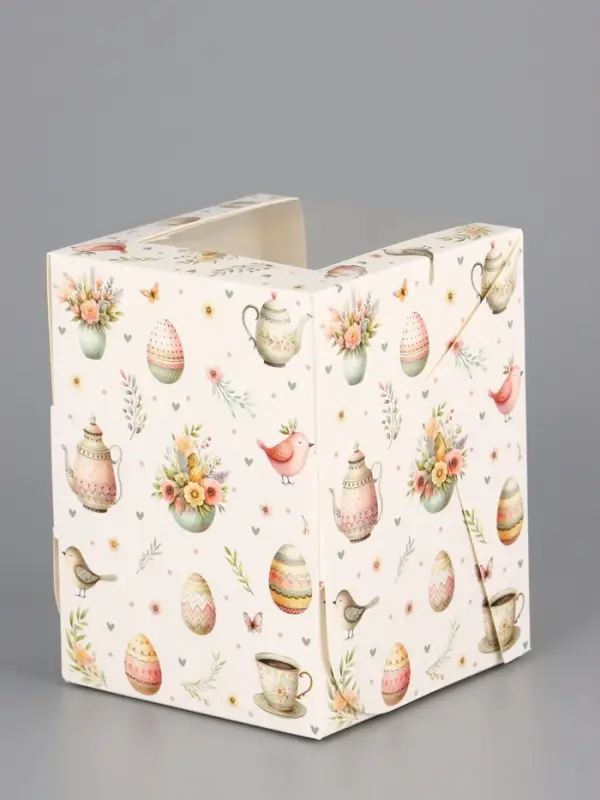 Коробка подарочная пасхальная с окном «Пасхальное чаепитие» 9.5×9.5×12.5 см