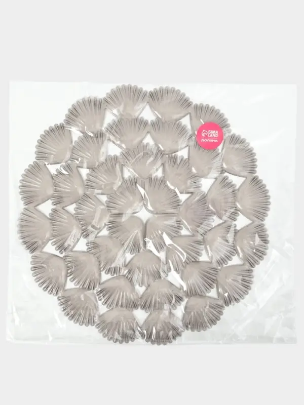 Коврик в раковину "Ракушки" круглый d=29 см прозрачный, цвет серо-коричневый