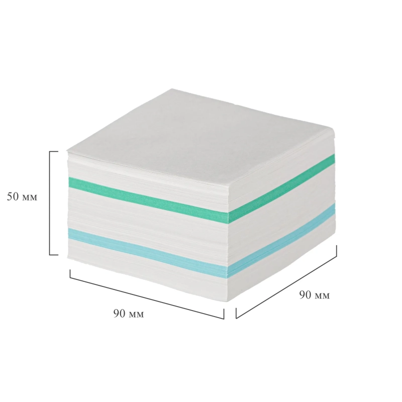 Блок для записей  запасной 9х9х5 цветной 65-80г