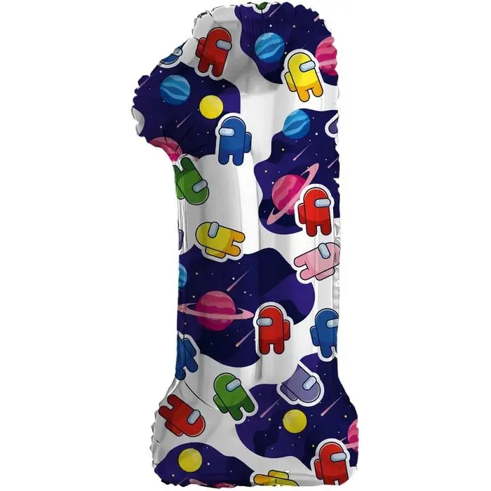 Воздушный шар фольгированный 32 Воздушный шар фольгированный 32" «Космонавтики», цифра 1