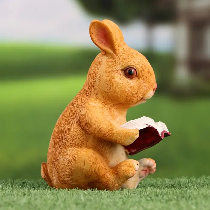 Фигурка полистоун TAKE IT EASY «Зайка читает книжку», 10×8×15 см