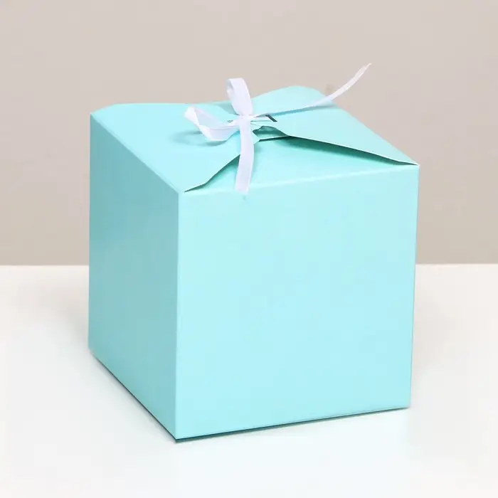 Коробка подарочная складная, квадратная, голубая, 12×12×12 см Коробка подарочная складная, квадратная, голубая, 12×12×12 см