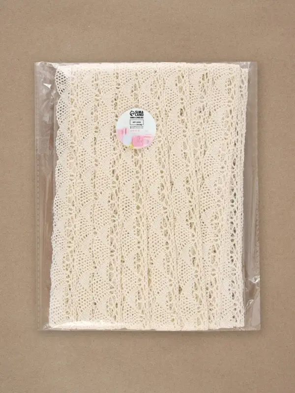 Кружево вязаное, 20 мм, 15&plusmn;1 м, бежевое