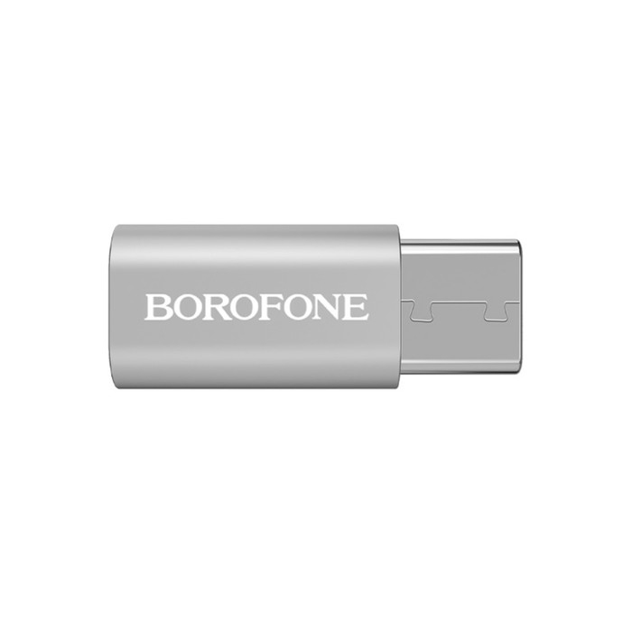 Адаптер Borofone BV4, MicroUSB - Type-C, серебристый Адаптер Borofone BV4, MicroUSB - Type-C, серебристый