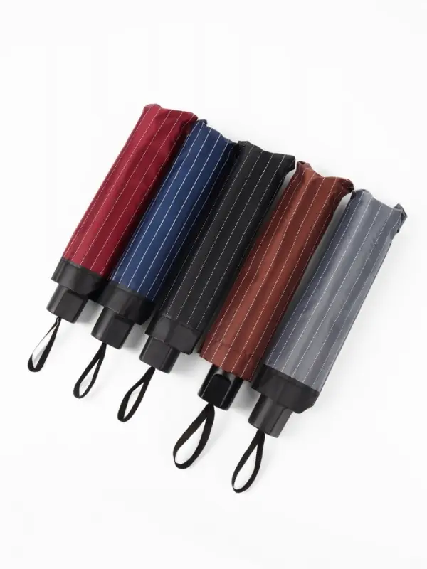 Зонт механический &laquo;Мелкая полоска&raquo;, эпонж, 4 сложения, 8 спиц, R=47/55 см, d=94 см, МИКС