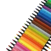 Фломастеры-кисточки 24 BRIGHT, COLORS, двусторонние, в пластиковом пенале