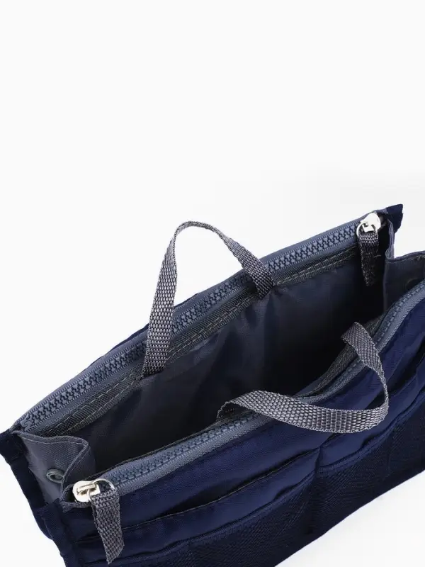 Косметичка-органайзер дорожная, на молниях, с ручками, карманами, синяя