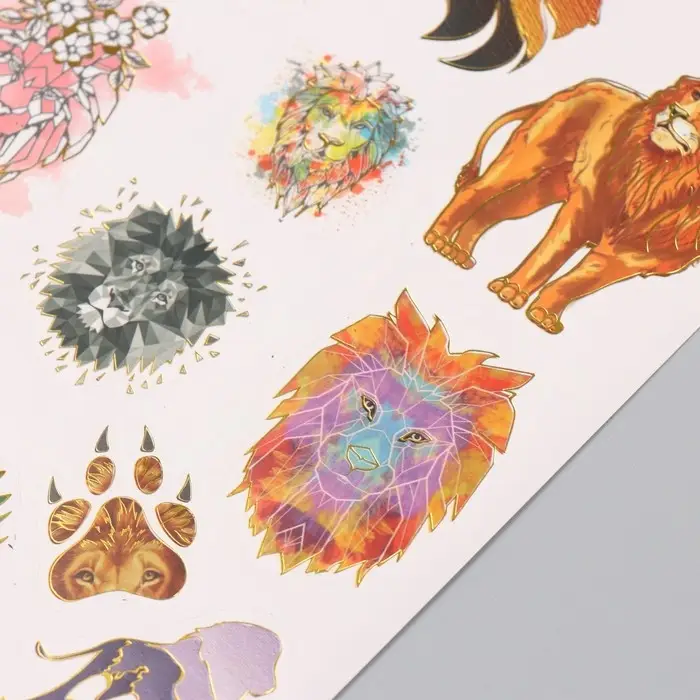 Наклейки бумага "Лев" набор 2 листа 20х15 см