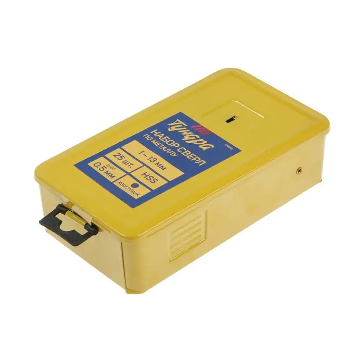 Набор сверл по металлу ТУНДРА, HSS, цилиндрический хвост., 1 - 13 мм (через 0.5 мм), 25 шт. Набор сверл по металлу ТУНДРА, HSS, цилиндрический хвост., 1 - 13 мм (через 0.5 мм), 25 шт.