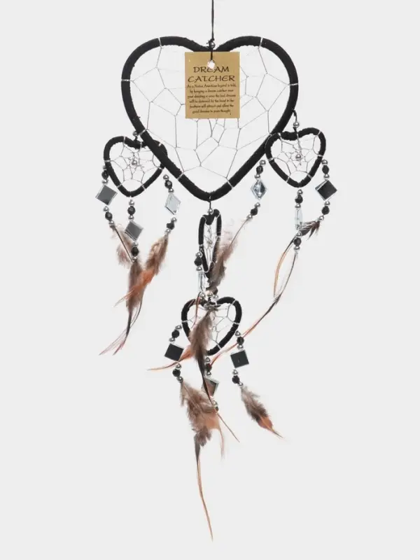 Ловец снов &laquo;Пять черных сердец&raquo;, 0.7&times;16&times;45 см