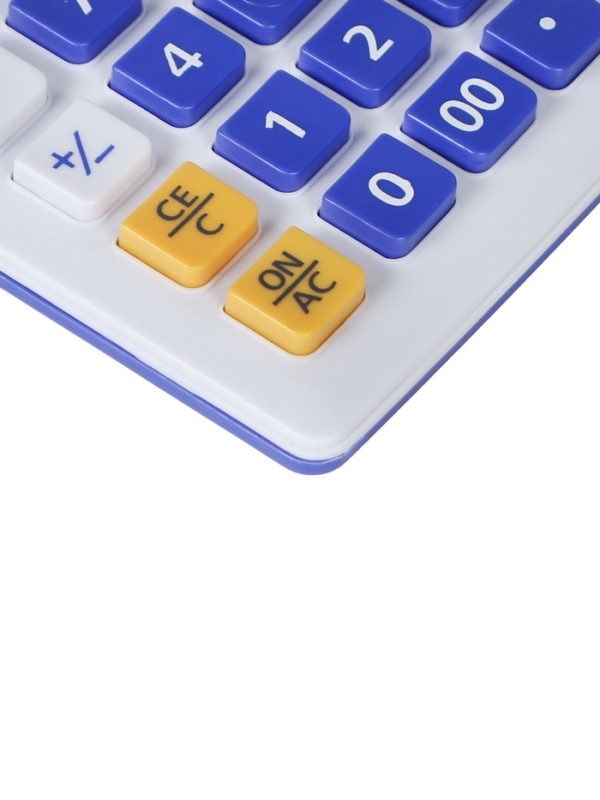 Калькулятор настольный 12-разрядный КК-1200C, белый/синий Калькулятор настольный 12-разрядный КК-1200C, белый/синий